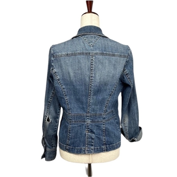 Tommy Hilfiger Jean Denim Jacket. Distressed. Small - Picture 6 of 10